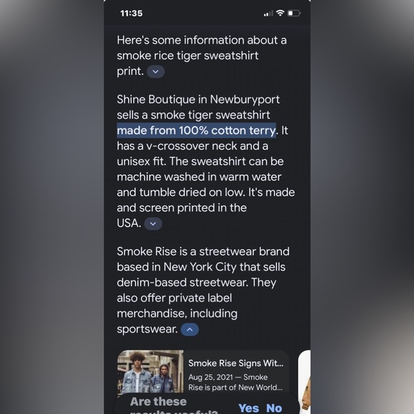 Tiger Sweatshirt from The Smoke Rice Streetwear Collection - Picture 2 of 3